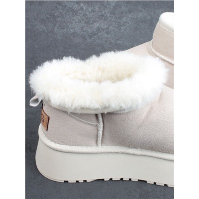04-UA-3 BEIGE Угги зимние женские (натуральная замша, натуральная шерсть)
