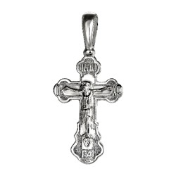 Крест из серебра литье родированный
