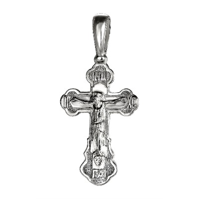 Крест из серебра литье родированный