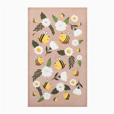 Набор кухонных полотенец Доляна Bee and bunny 2 шт., 28×46 см, рогожка, 100% хлопок, 160 г/м²