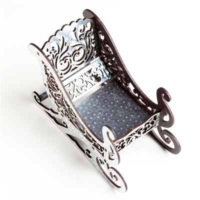 Конфетница «Новогодние сани серебро», 20×14×10 см