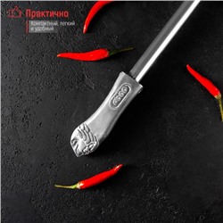Молоток для мяса с топориком Доляна, 28 см, серебристый