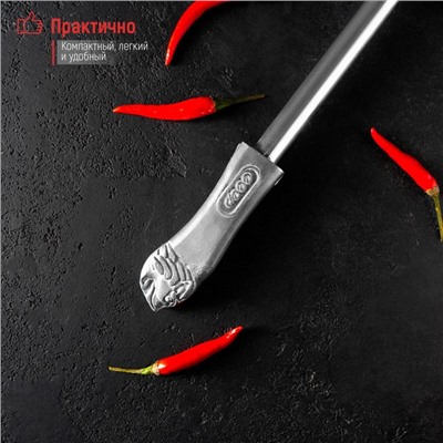 Молоток для мяса с топориком Доляна, 28 см, серебристый