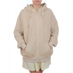 3265 BEIGE Худи на молнии женское (95% хлопок, 5% эластан)