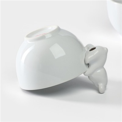 Салатники Доляна «Мишка Отто», 270 мл, 13×10.2 см, набор 2 шт., белые