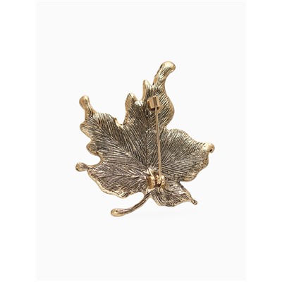 Брошь «Лист кленовый» драгоценный, цветная в чернёном золоте