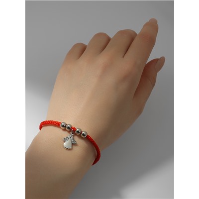 Браслет-оберег «Красная нить» талисман защиты, ангел хранитель, цвет серебро, L=20 см