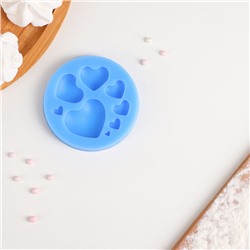 Молд для заливки Доляна «Сердца», 8 ячеек, силикон, d=7.5 см, МИКС