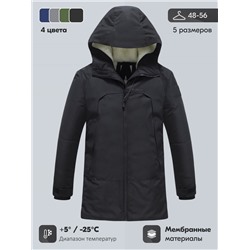 Парка зимняя мужская с капюшоном черного цвета 9533-1Ch