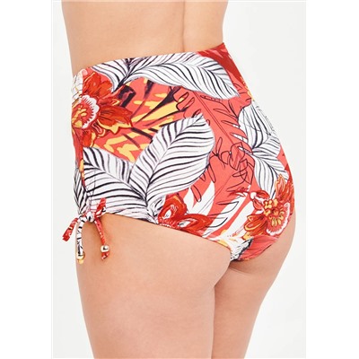 Soon Floral Palm Ruche Side Bikini Bottoms