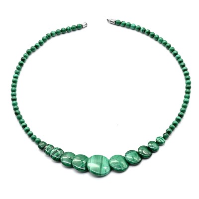 Колье из малахита натурального, 46см