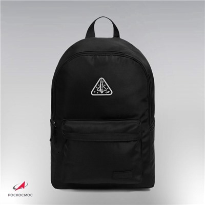 Рюкзак текстильный РОСКОСМОС х ONLYTOP, 42×28.5×14, с карманами, чёрный