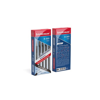 Ручка гелевая стираемая ErichKrause R-301 Magic Gel, узел 0.5 мм, чернила чёрные, длина письма 200 м, цена за 1 шт.