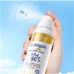 Солнцезащитный спрей для лица и тела с Коллагеном SPF50 Sadoer, 150 мл.