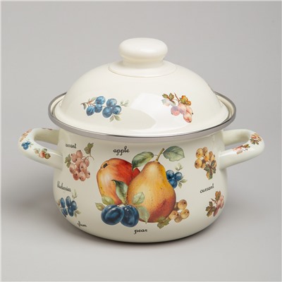 НАБОР КАСТРЮЛЬ AGNESS ЭМАЛИРОВАННЫХ СЕРИЯ "ФРУКТЫ", 4ПР. 1,5Л И 2,8Л, 16Х10СМ, 20Х12СМ