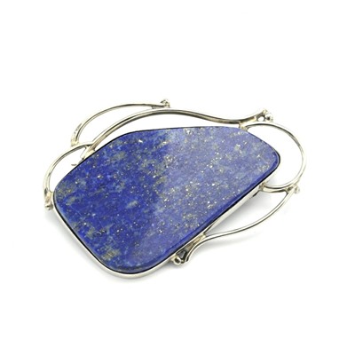 Брошь с лазуритом " Грация " 56*37мм.