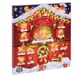 Lindt Teddy Adventskalender 128g, Линдт Адвент-календарь 2025 Тедди, 24 сладких сюрприза, 128 грамм