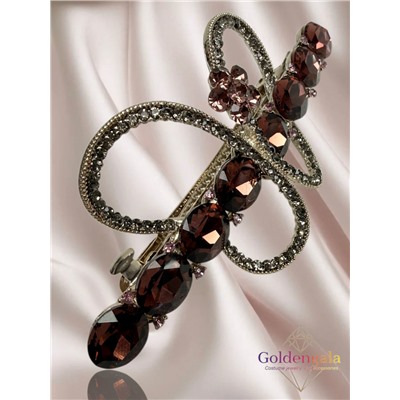 Заколка автомат для волос с кристаллами «Блеск элегантности» ЭЛЗ11/01