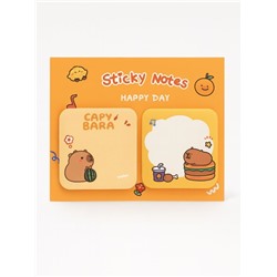 Блок для заметок "Fast food with capybara", 30 л. 5*5 см