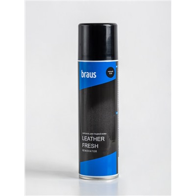 BRAUS Leather Fresh renovator Аэрозоль-краска для кожи ЧЕРНЫЙ 250 мл