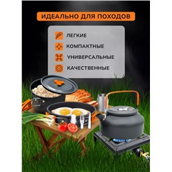 Посуда походная (кастрюля - котелок, чайник, сковорода) (3521)