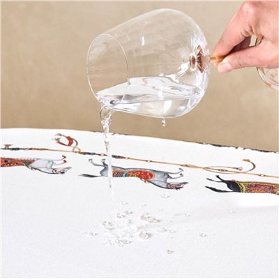 СКАТЕРТЬ ОВАЛЬНАЯ "PASSAGE"140Х300СМ ,БЕЛЫЙ, 100% ХЛОПОК,ТВИЛ, ПРОПИТКА