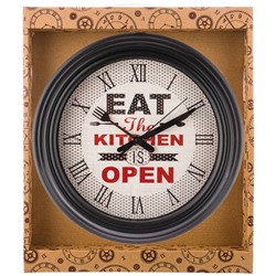 ЧАСЫ НАСТЕННЫЕ КВАРЦЕВЫЕ "CHEF KITCHEN"  ДИАМЕТР=31 СМ. ДИАМЕТР ЦИФЕРБЛАТА=22,5 СМ. ЦВЕТ:ЧЕРНЫЙ (КОР