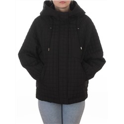 8039 BLACK Куртка стеганная демисезонная женская (100 гр. холлофайбер)