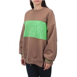 2813 BROWN/GREEN Толстовка женская (95% хлопок, 5% спандекс)