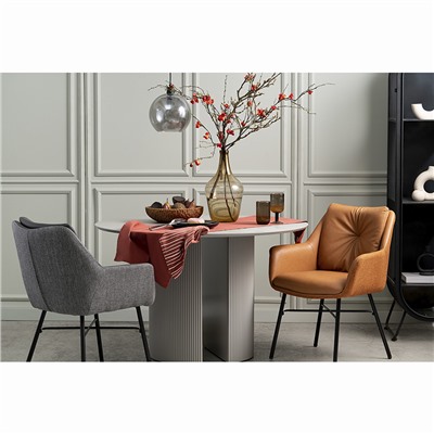 Стул Allar, экокожа, рогожка, серый