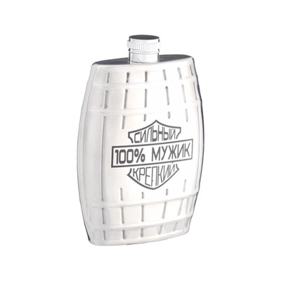 Фляжка «100% мужик», нержавеющая сталь, 180 мл, 6 oz