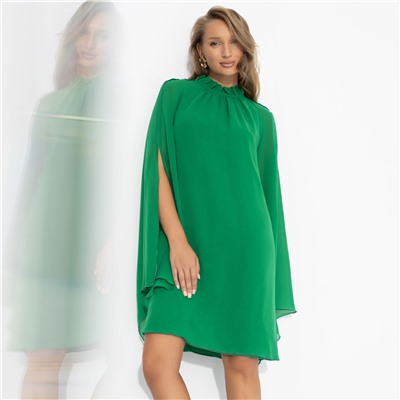 Платье со свободными рукавами, Стильная эйфория (зелёное)