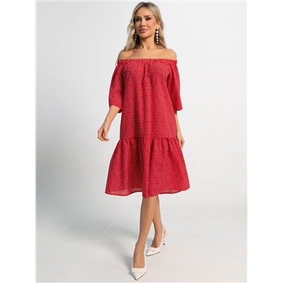 Платье с поясом Дафна (красное) П15524-8М