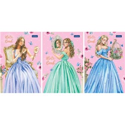 Блокнот А6 40л клетка на склейке "Нежные грации" (077048) Хатбер