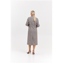 Пальто женское демисезонное 27210 (коричневый/ёлочка)