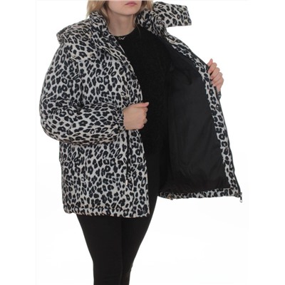 SJ 2251 GRAY/LEOPARD Куртка зимняя женская (200 гр. холлофайбер)