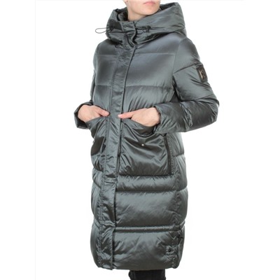 9106 AQUAMARINE Пальто зимнее женское  FLOWEROVE (200 гр. холлофайбера)