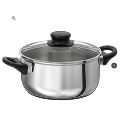 ANNONS Topf mit Deckel, Glas/Edelstahl, 2.8 l