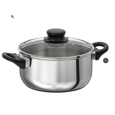 ANNONS Topf mit Deckel, Glas/Edelstahl, 2.8 l