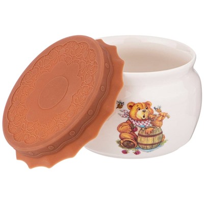 БАНКА С СИЛИКОНОВОЙ КРЫШКОЙ "МЕД" 500 МЛ (КОР=24ШТ.)