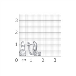 Серьги с фианитом родированные серебро 925*