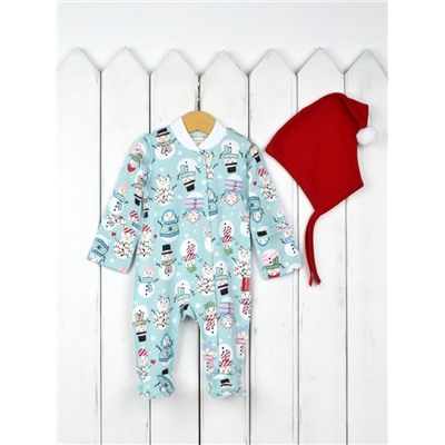Комбинезон детский Baby Boom КН133/6-И Снеговик + чепчик красный