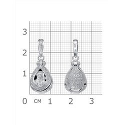 Ладанка (БМ Казанская) с фианитом родированная серебро 925*