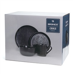 НАБОР ПОСУДЫ ОБЕДЕННЫЙ BRONCO "CHOICE BLACK" НА 4 ПЕР. 16 ПР.