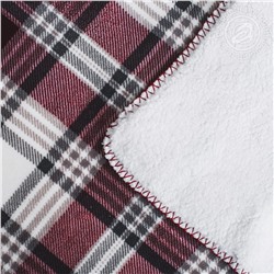 Плед флисовый Клетка белый-графит Арт Дизайн