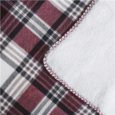 Плед флисовый Клетка белый-графит Арт Дизайн