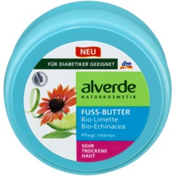 alverde NATURKOSMETIK Fußbutter Limette Echinacea Масло для ног Лимон сладкий Echinacea, 200 мл