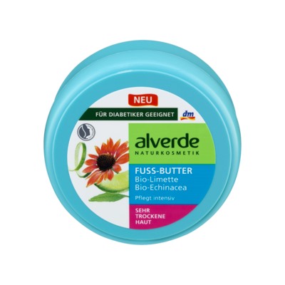 alverde NATURKOSMETIK Fußbutter Limette Echinacea Масло для ног Лимон сладкий Echinacea, 200 мл