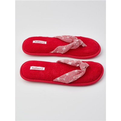 Тапочки «Шотландка» красные