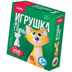 Набор для изготовления игрушки из глины Lori "Лепим из глины. Кот", от 5-ти лет, картон